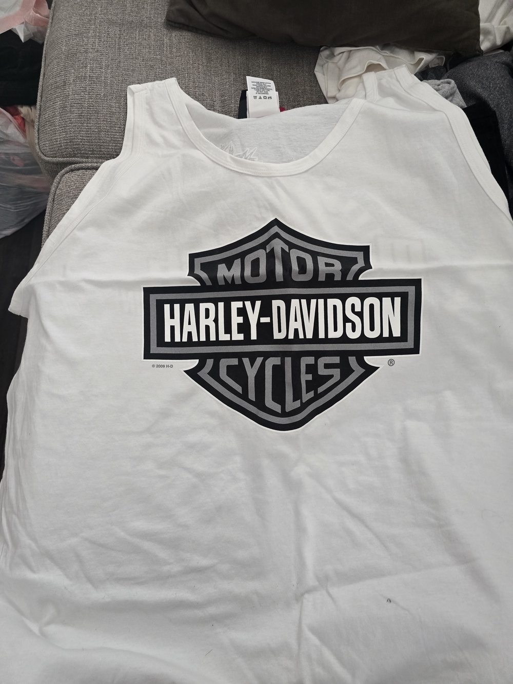Harley-Davidson White Logo Tank Top - Men's Sleeveless Shirt